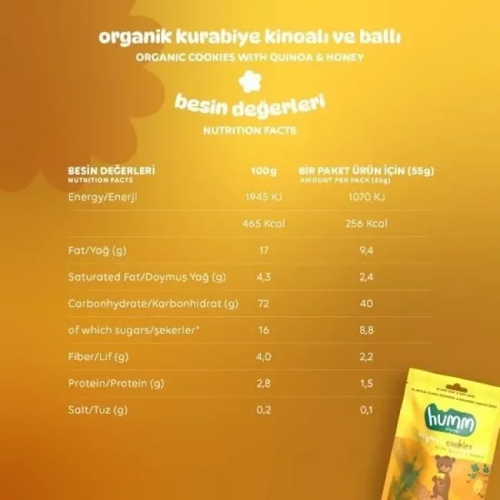 BUĞZ Humm Organik Ballı ve Kinoalı Kurabiye 6lı Set