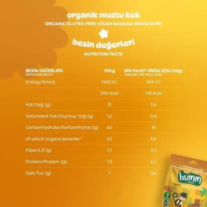 BUĞZ Humm Organik Glutensiz Vegan Muzlu Kek 6lı Set
