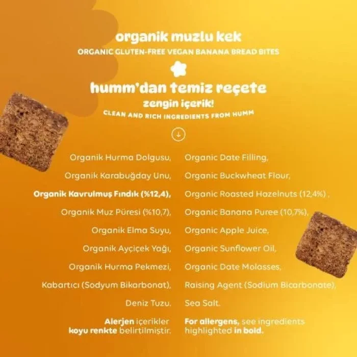 BUĞZ Humm Organik Glutensiz Vegan Muzlu Kek 6lı Set