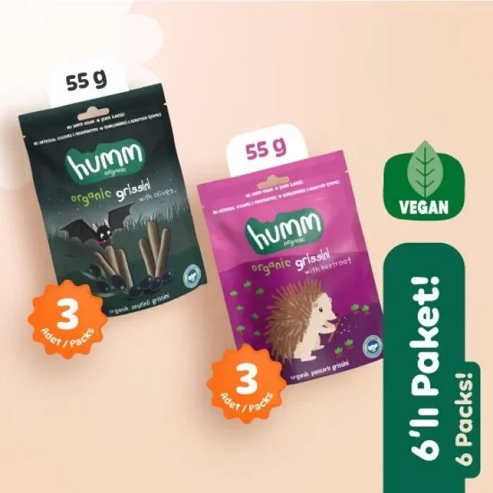 BUĞZ Humm Organik Grissini 6lı Set (Zeytinli & Pancarlı)