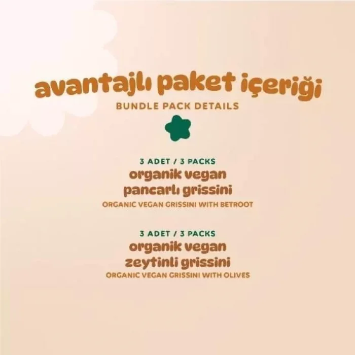 BUĞZ Humm Organik Grissini 6lı Set (Zeytinli & Pancarlı)