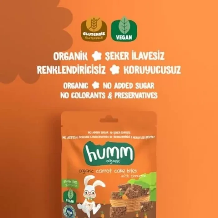 BUĞZ Humm Organik Glutensiz Vegan Havuçlu ve Tarçınlı Kek 6lı Set