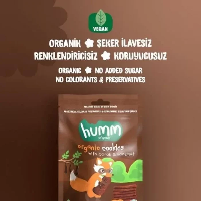BUĞZ Humm Organik Vegan Keçiboynuzlu ve Fındıklı Kurabiye