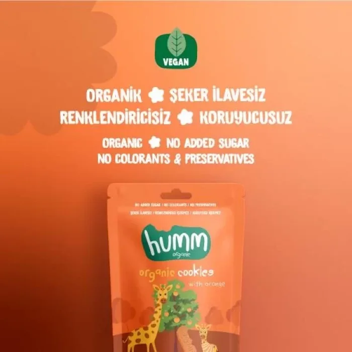 BUĞZ Humm Organik Vegan Portakallı Kurabiye 12li Set