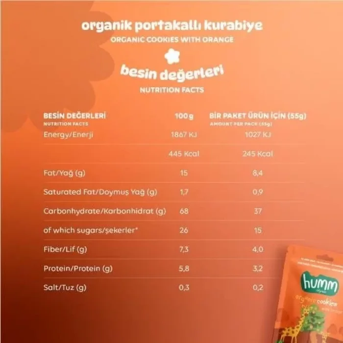 BUĞZ Humm Organik Vegan Portakallı Kurabiye 12li Set