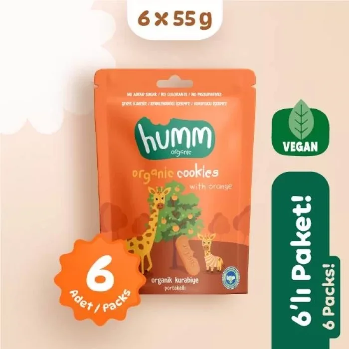 BUĞZ Humm Organik Vegan Portakallı Kurabiye 6lı Set