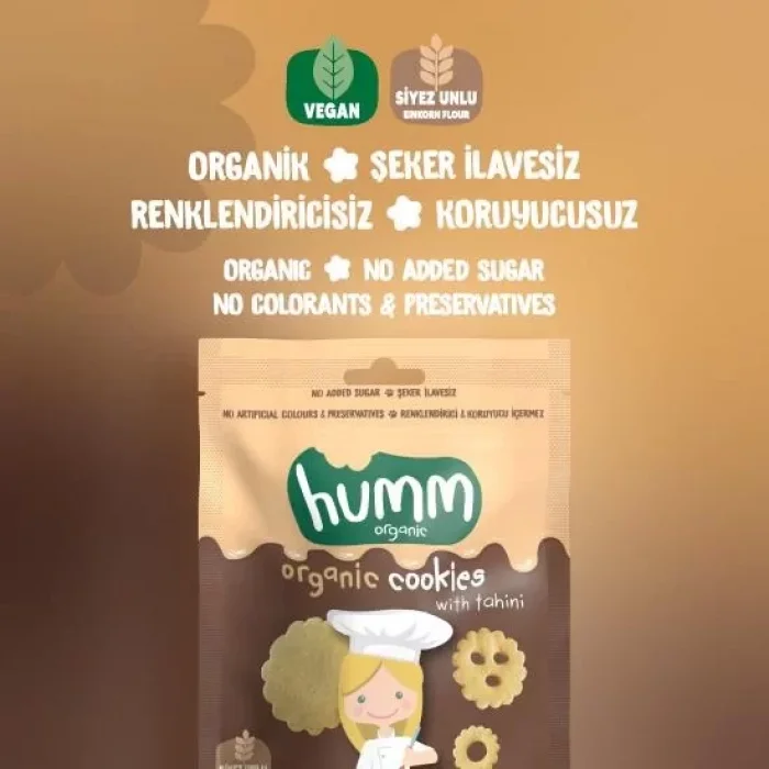 BUĞZ Humm Organik Vegan Tahinli ve Pekmezli Kurabiye 6lı Set