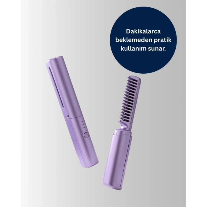 Isıtmalı Saç Düzleştirici Fırça – Kablosuz ve Hafif Tasarım
