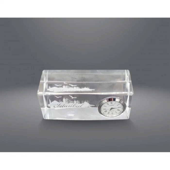 İstanbul Tasarımlı Kristal Saatli Biblo