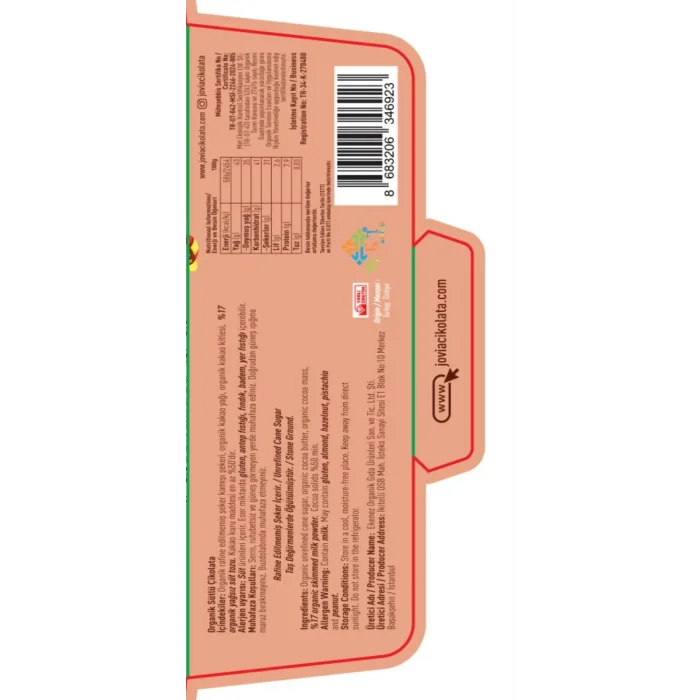 BUĞZ Jovia Organik Sütlü Çikolata (Çocuk) 40 gr