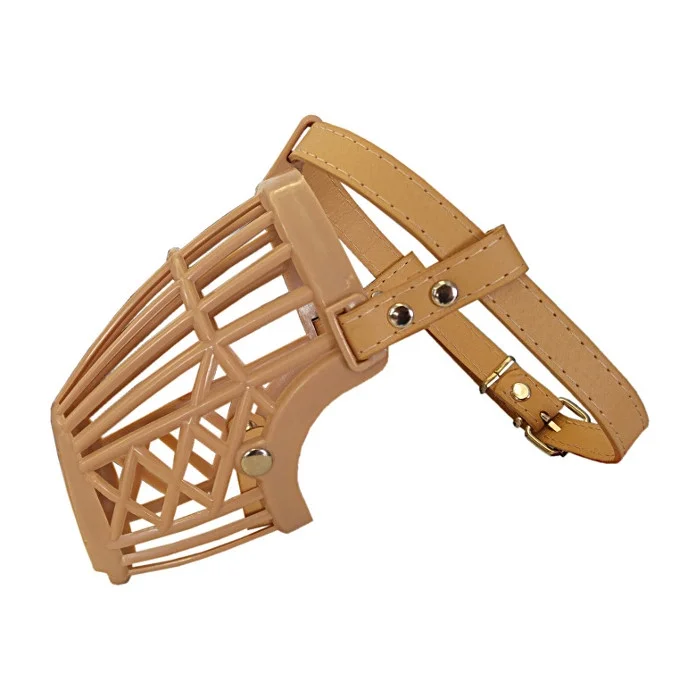 Karamel Pet Plastik Köpek Ağızlığı 10,5 cm-27 cm Bej Medium