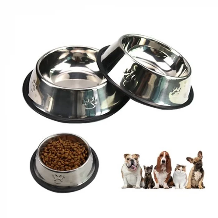 Karamelpet  Pati Desenli Çelik Mama ve Su Kabı 6 Oz 200 ml 15 cm