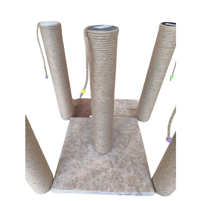 Kare Tabanlı Doğal Jut Kedi Tırmalama Tahtası 40 cm Karışık