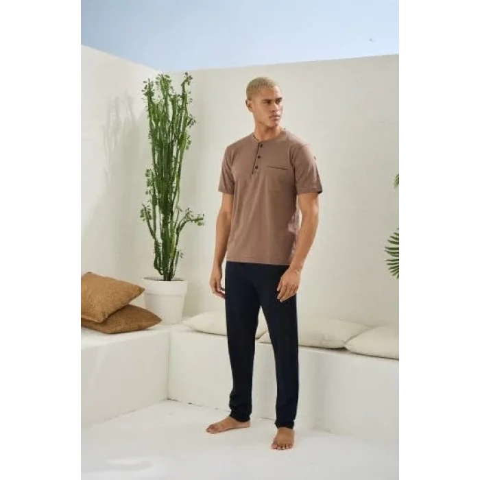 Kocabey 2090 Erkek Midi Yaka Pijama Takım