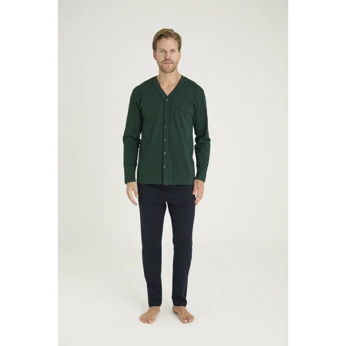 Kocabey 9134 Erkek  V Yaka Boydan Düğmeli Pijama Takımı