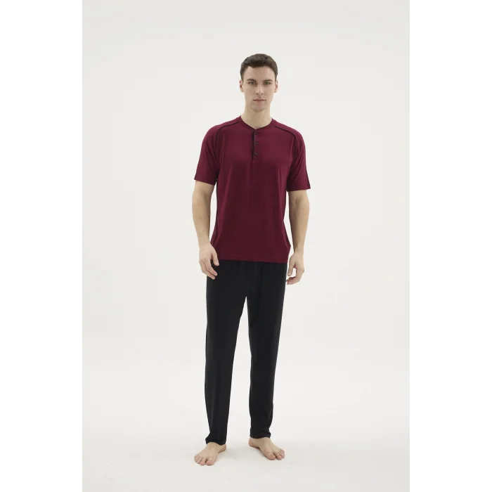 Kocabey KKT-26153 Erkek Midi Yaka Pijama Takımı