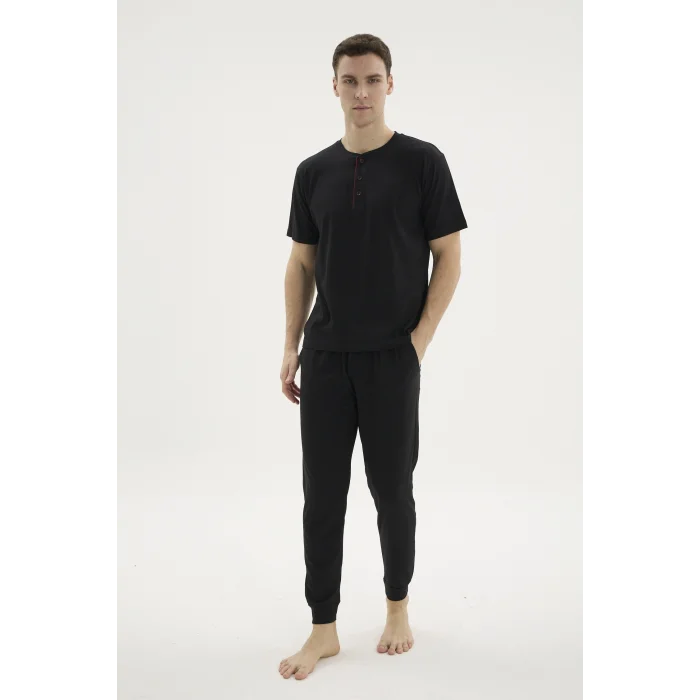 Kocabey KKT-26155 Erkek Midi Yaka Pijama Takımı