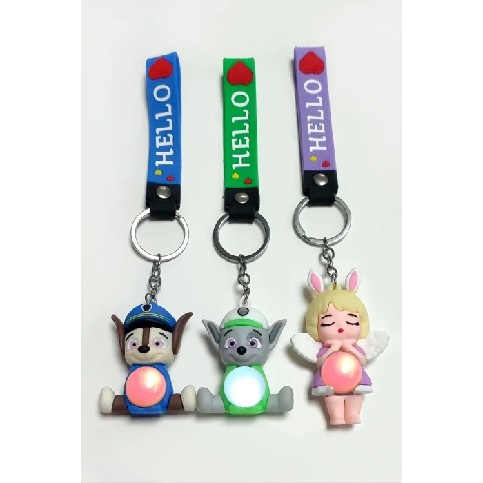 Köpek Işıklı Silikon Anahtarlık