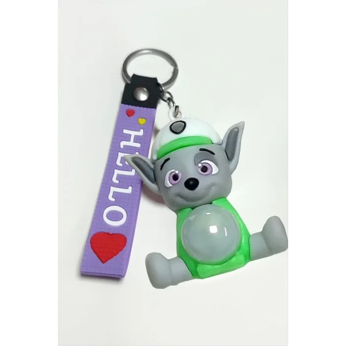 Köpek Işıklı Silikon Anahtarlık