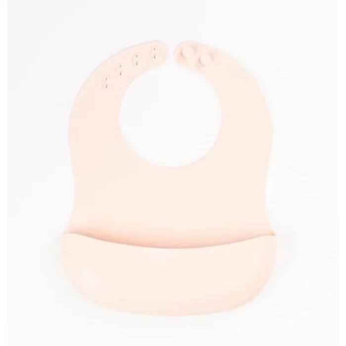 Krem Rengi 3’lü Silikon Yemek Seti – Önlük + Diş Kaşıyıcılı Kaşık + Vakumlu Tabak