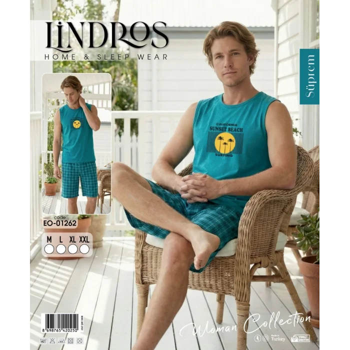 Lindros EO-01262 Erkek Sıfır Kol Süprem Şort Takım