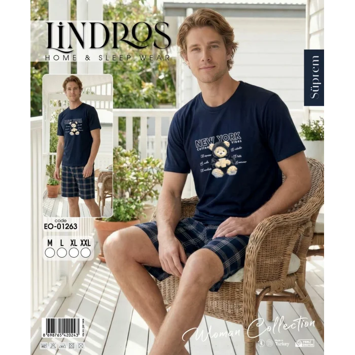 Lindros EO-01263 Erkek Kısa Kol Süprem Şort Takım