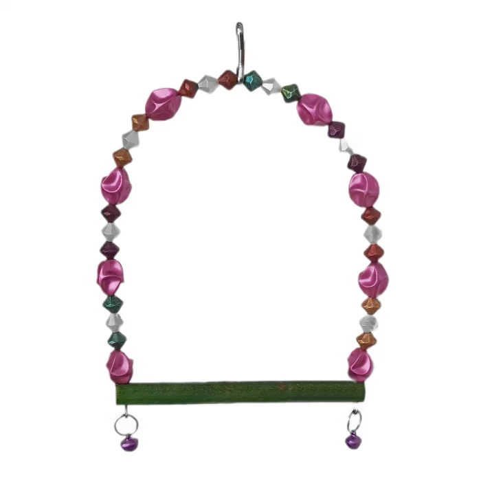 Markapet Boncuklu Ve Tünekli Kuş Salıncağı 10 cm-14 cm Bordo