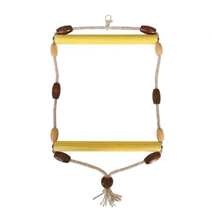 Markapet Doğal Ahşap Papağan Salıncağı Boncuklu 21 x 36 cm