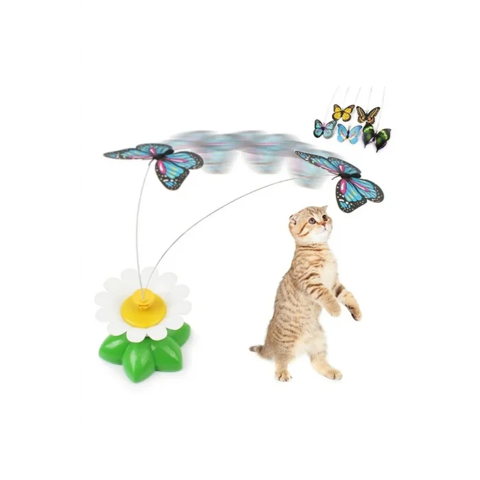 Markapet Hareketli Pilli Dönen Kelebek Kedi Oyuncağı 6 cm