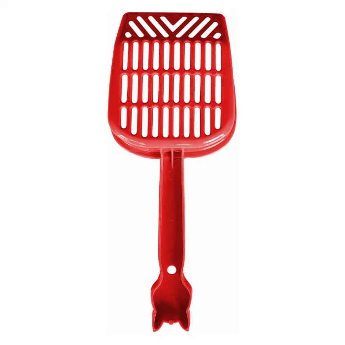 Markapet İnce Elekli Kedi Kumu Küreği Medium 10-25 cm Kırmızı