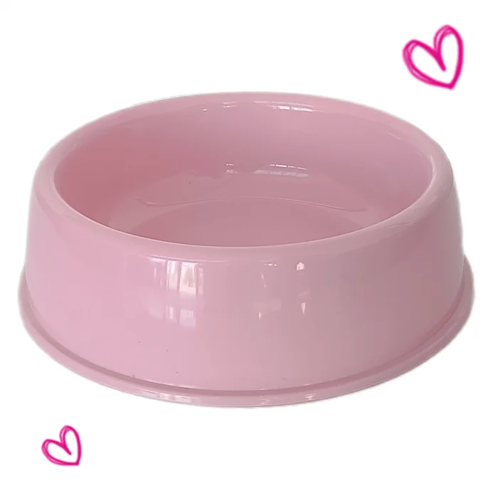 Markapet Kedi Köpek Plastik Mama Ve Su Kabı 20 cm - 200 ml Pembe