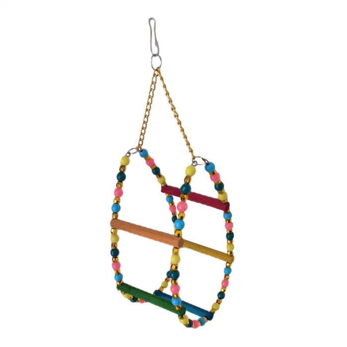 Markapet Renkli Boncuklu Ve Merdivenli Damla Kuş Salıncağı 9-24 cm