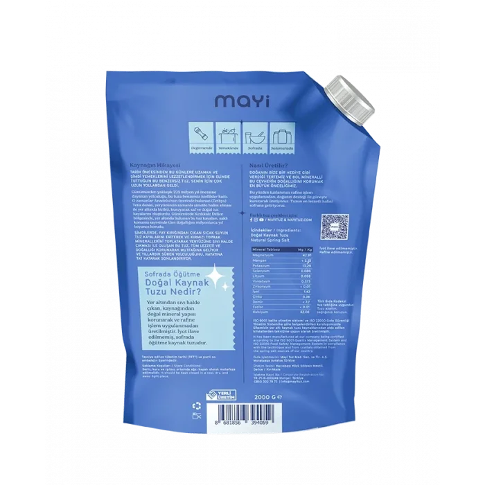 BUĞZ Mayi Tuz Sofrada Öğütme (Salamura) Tuzu 2 kg