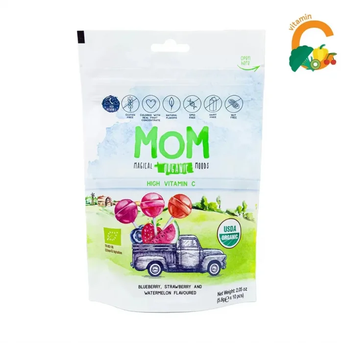 BUĞZ MOM Organik Lolipop (Çilek, Karpuz, Yaban Mersini) 10 adet