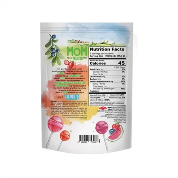 BUĞZ MOM Organik Lolipop (Çilek, Karpuz, Yaban Mersini) 10 adet