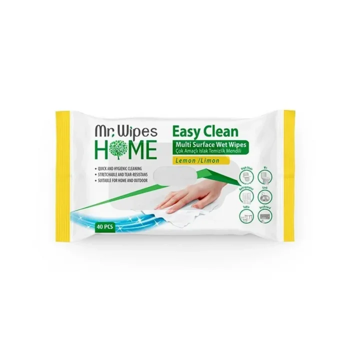 Mr. Wipes Easy Clean Yüzey Temizleme Mendili Limon Kokulu 40 Adet