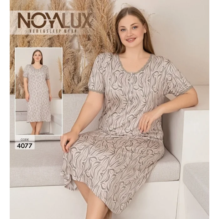 Noyalux 4077 Kadın Battal Kısa Kol Elbise Gecelik