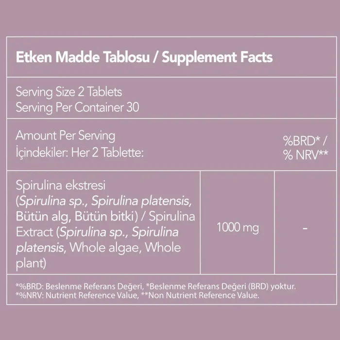 Nutriplus Spirulina 60 Tablet