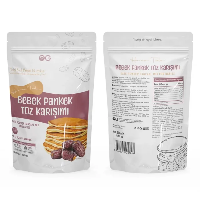 BUĞZ OG Natural Hurma Tozlu Bebek Pankek Toz Karışımı +8 Ay (300 gr)