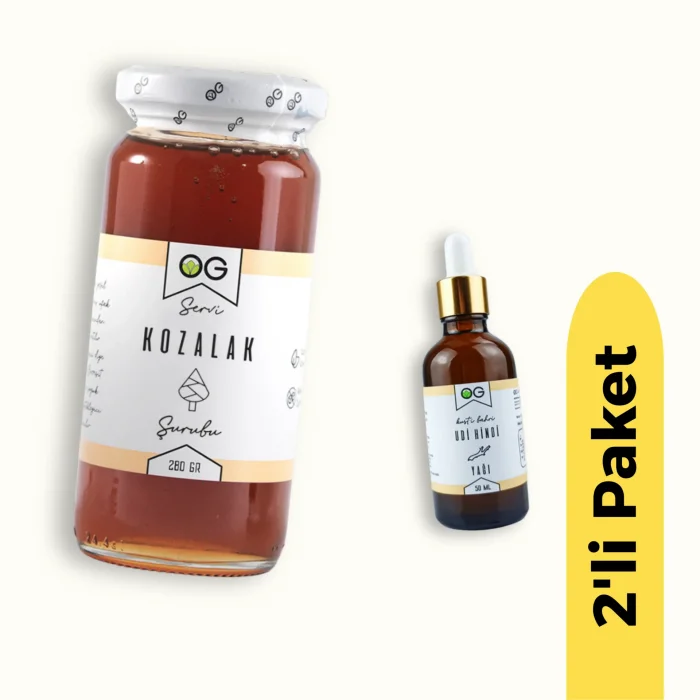 BUĞZ OG Natural Kozalak Şurubu (280 gr) ve Udi Hindi Yağı (50 ml) 2li Set