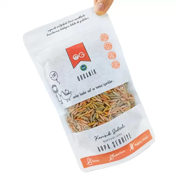 BUĞZ OG Natural Organik Karışık Sebzeli Bakliyat Unlu Arpa Şehriye +8 Ay (250 gr)