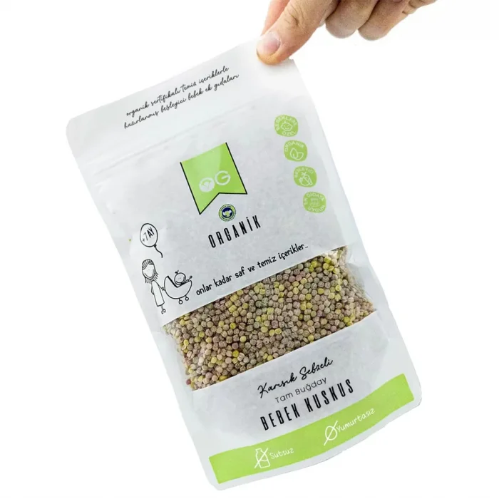 BUĞZ OG Natural Organik Karışık Sebzeli Tam Buğday Bebek Kuskus +8 Ay (250 gr)