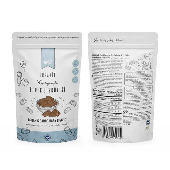 BUĞZ OG Natural Organik Keçiboynuzlu Bebek Bisküvisi +6 Ay (150 gr)