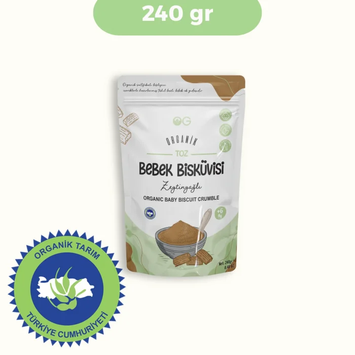 BUĞZ OG Natural Organik Toz Zeytinyağlı Bebek Bisküvisi +6 Ay (240 gr)
