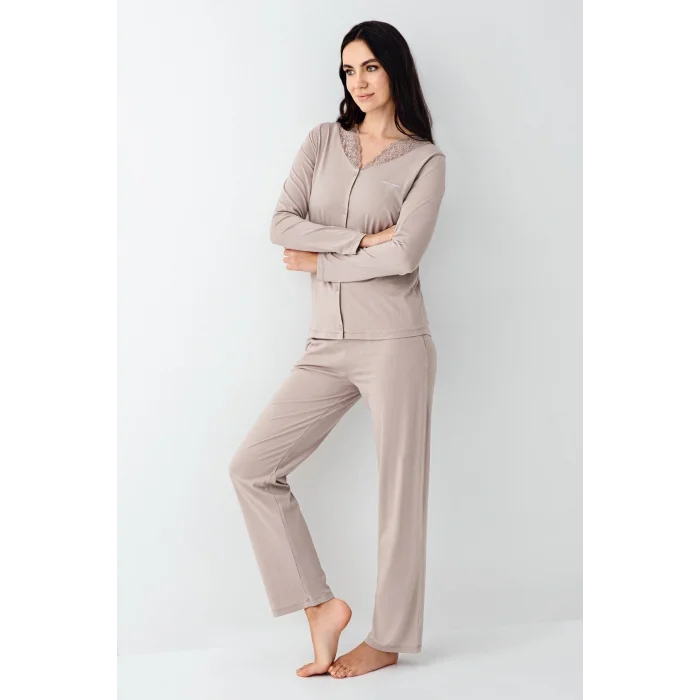 Pierre Cardin 9116-S Kadın Önü Düğmeli  Pijama Takımı