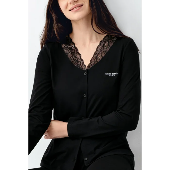 Pierre Cardin 9116-S Kadın Önü Düğmeli  Pijama Takımı