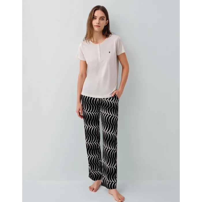 Pierre Cardin PC9165-X Kadın Kısa Kol Büyük Beden Pijama Takımı