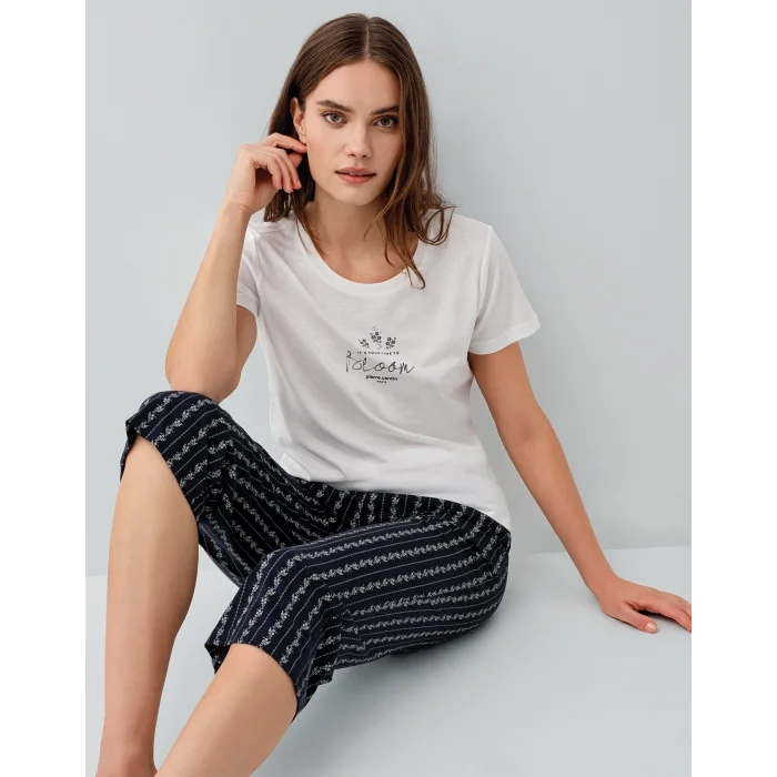 Pierre Cardin PC9207-S Kadın Kapri Kısa Kol Pijama Takımı
