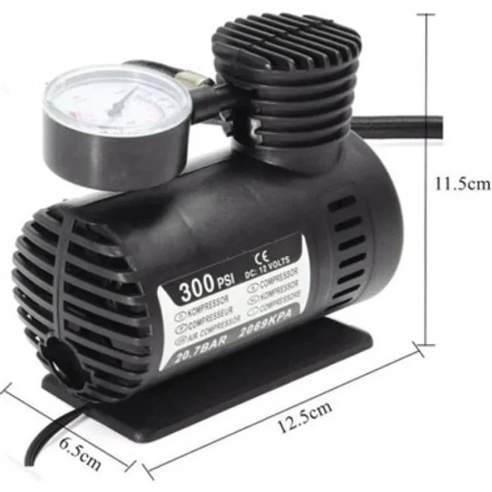Plastik Gövdeli Siyah Mini Hava Kompresörü