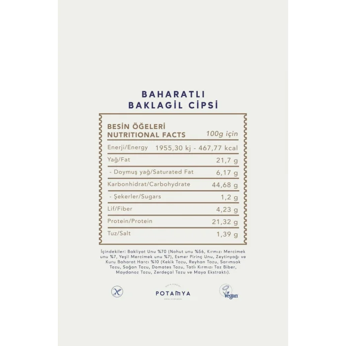 BUĞZ Potamya Baharatlı Baklagil Cipsi